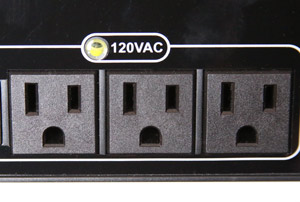 Three 120-volt AC outlets